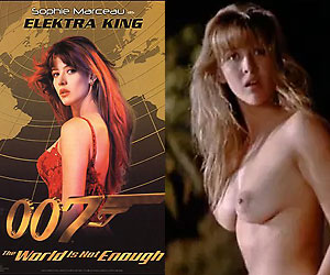 sophie marceau, the first ever bond girl in 1999's the world is not enough, naked